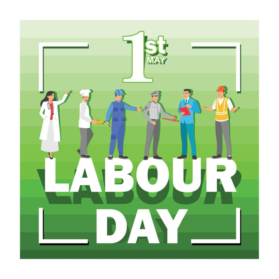 International Labor Day. Awards for workers from various professions. Labor Day concept. Flat illustration. vector