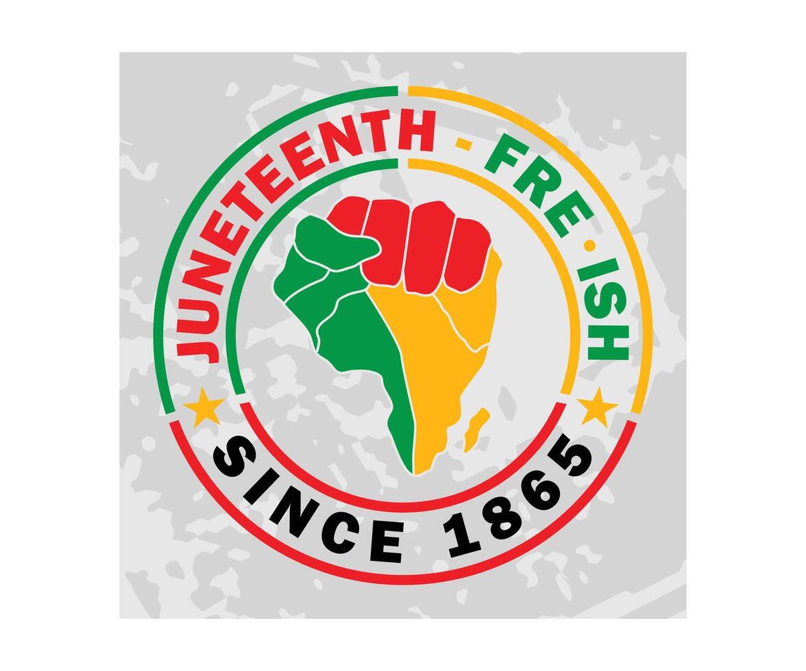 Juneteenth Free-ish celebrated since 1865. Hand-shaped African map design. Juneteenth concept. Flat illustration. vector