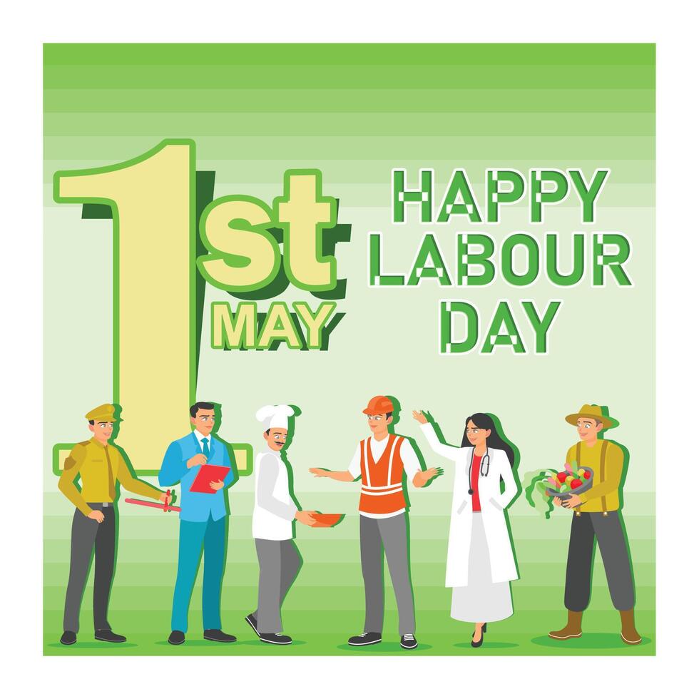 People with various professions. May day celebration. Labor Day concept. Flat illustration. vector