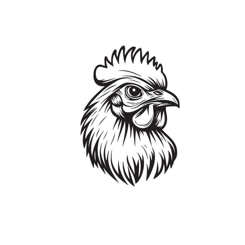 Chicken head isolated icon vector