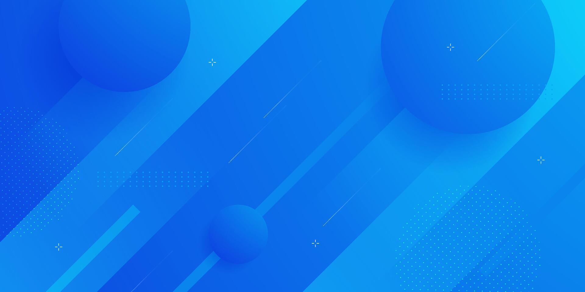 Dynamic abstract blue gradient illustration geometric background with simple circle shapes pattern. Cool and smart design vector