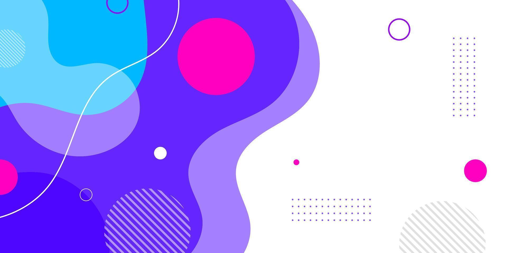 Purple geometric business banner design. Creative banner design with wave shapes and lines on white background. Simple horizontal banner vector