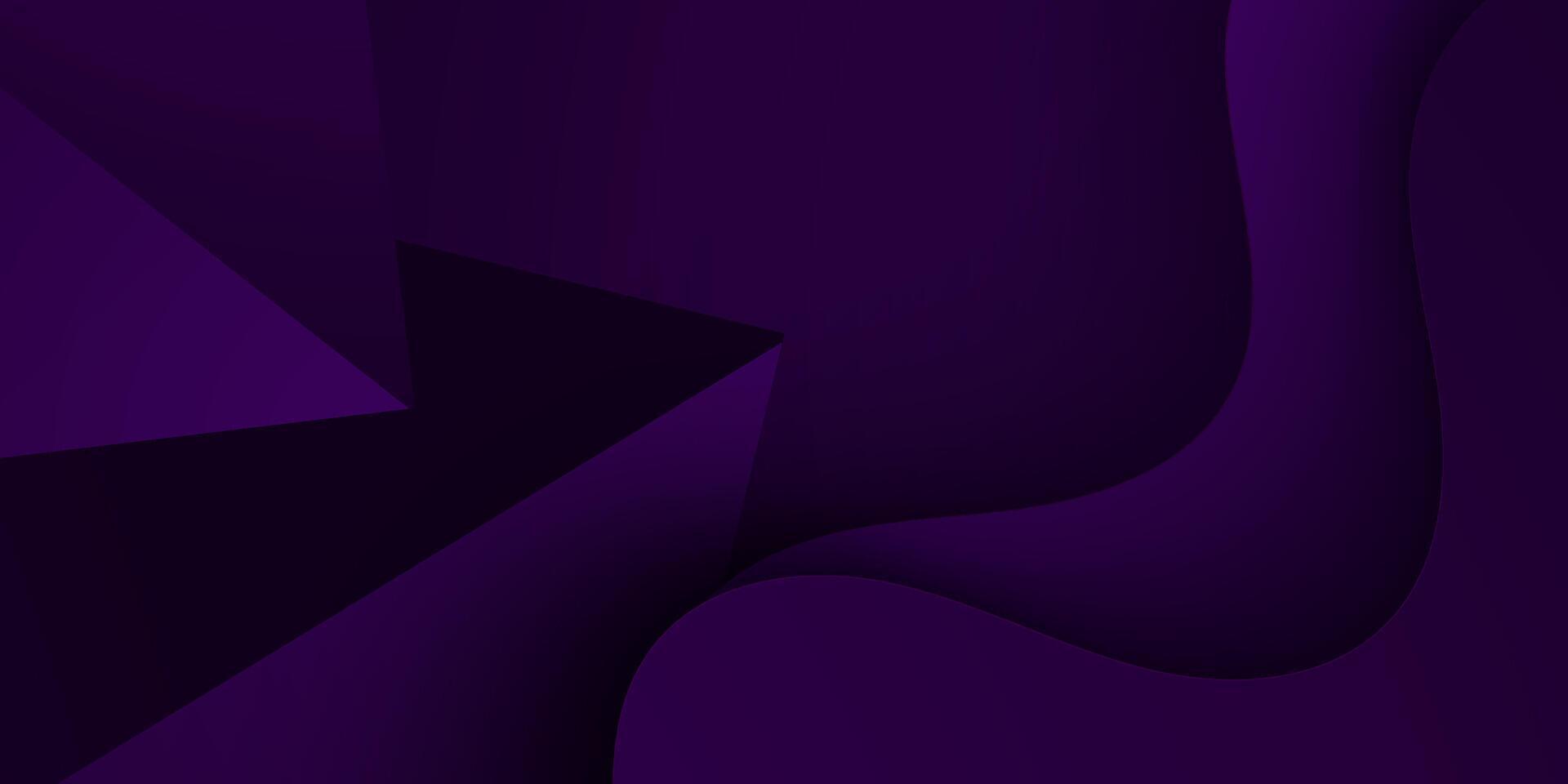 Wave and square overlap dark purple abstract background simple pattern. Dark black purple gradient color on background vector