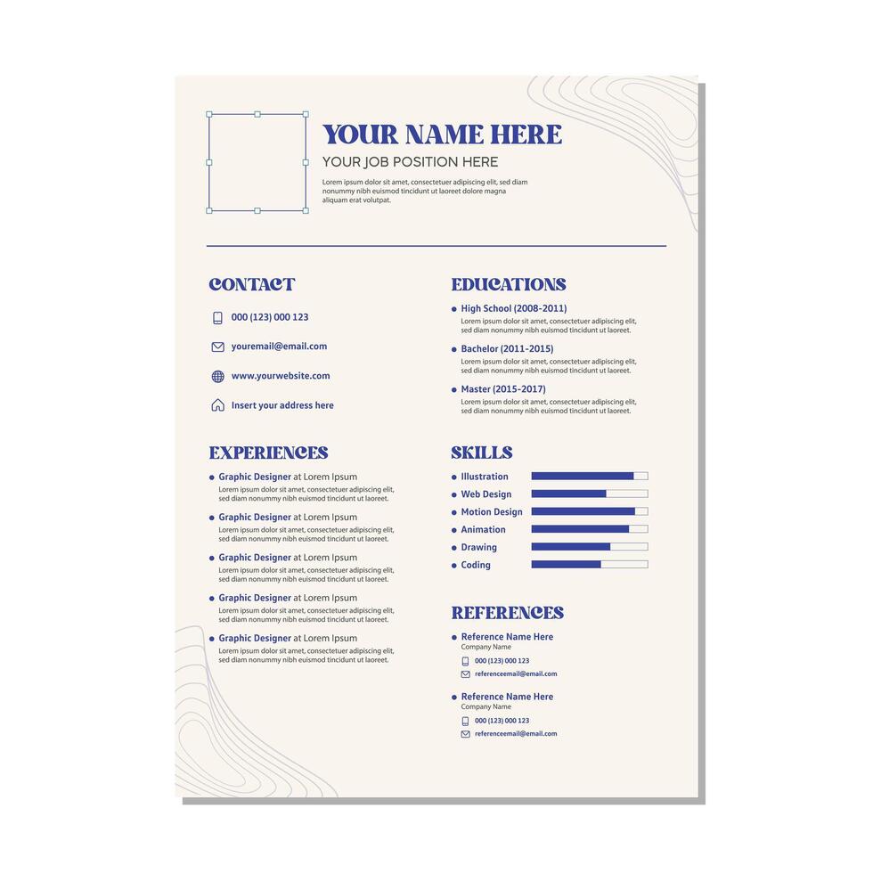 Business Job Applications CV and Resume template clean modern stylish design background personal Creative minimalist resume cover resume layout multipurpose vector