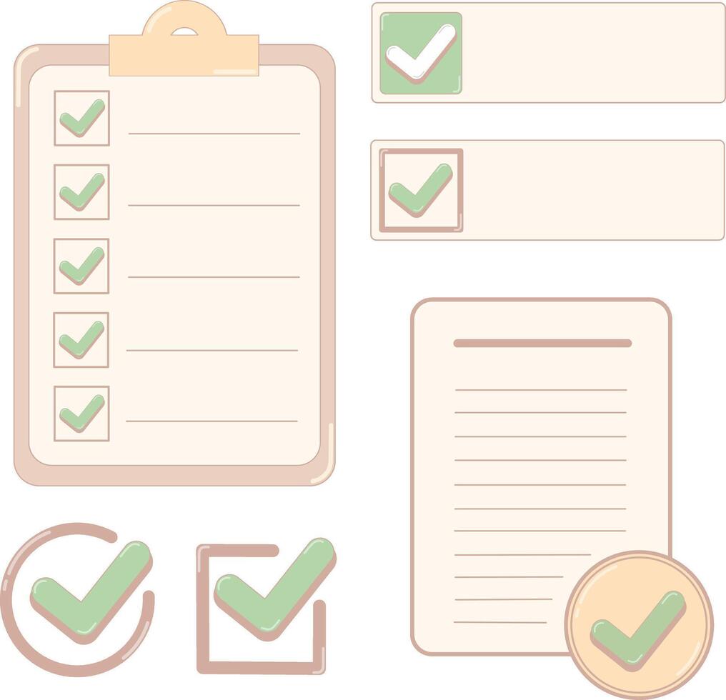 To Do List on Clipboard and Checklist Paper Set vector