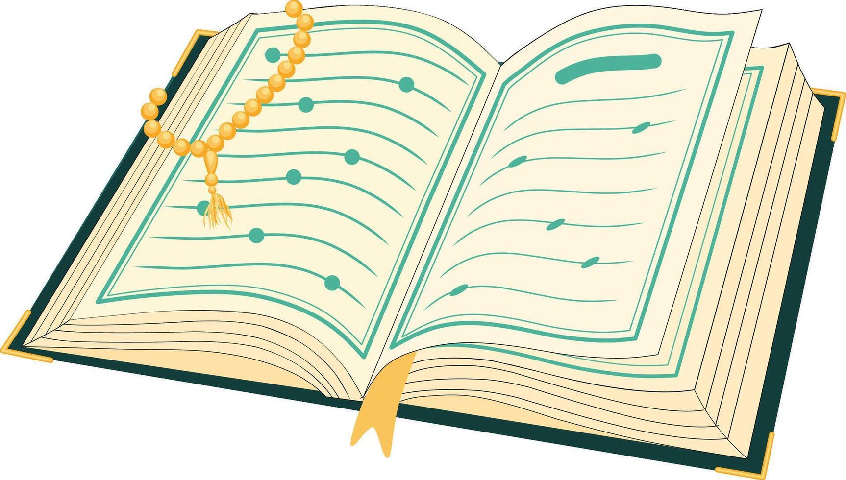 Opened Quran Islamic Book Illustration vector