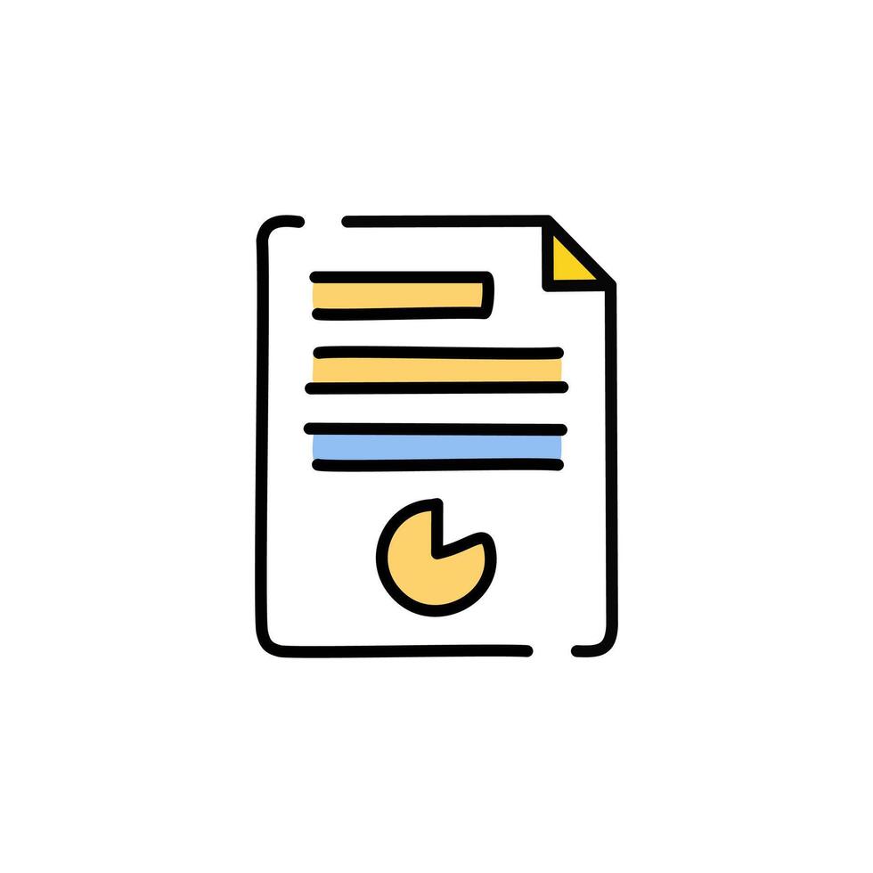 Document icon design symbol of data analysis and information report, modern flat style vector