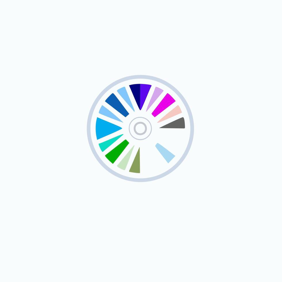 Colorful CD or DVD icon illustration. vector