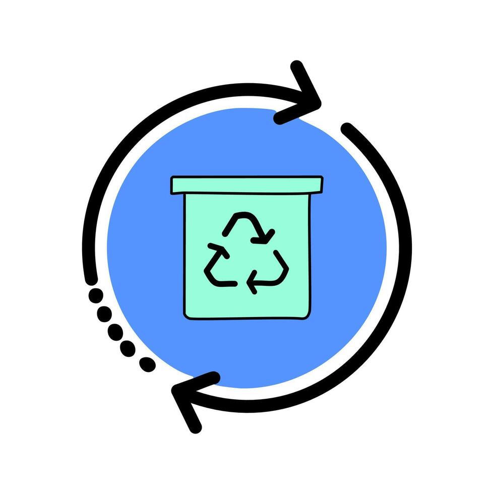 Recycle bin icon. Flat design style illustration. vector