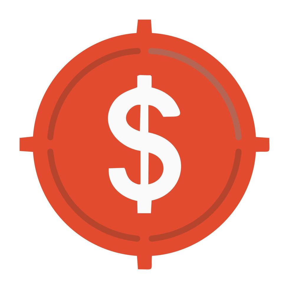 Dollar sign icon on white background. Flat style illustration. vector