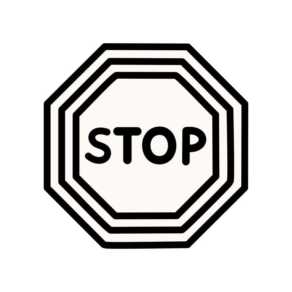 Stop sign icon . A thin line sign. vector