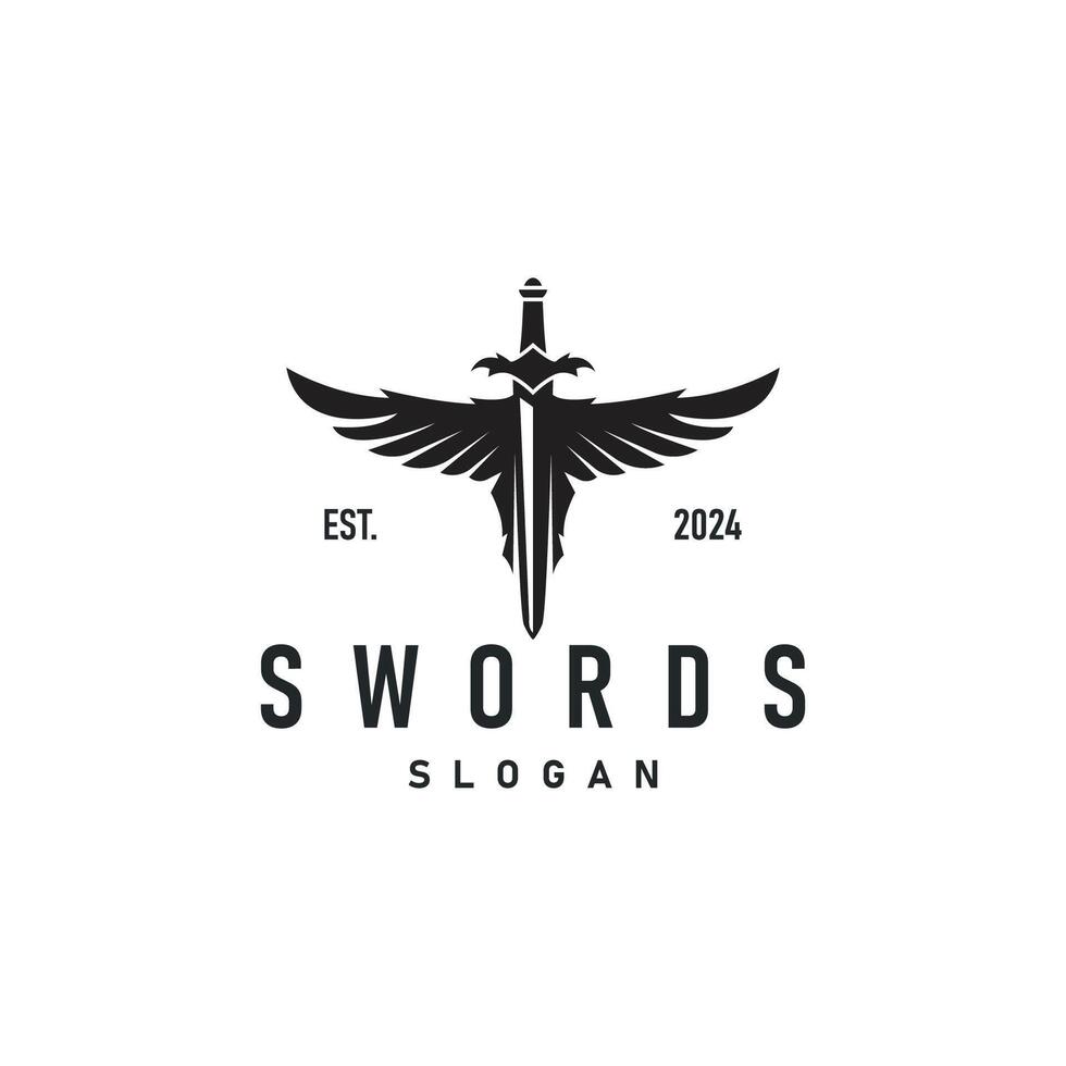 design logo sword silhouette vector