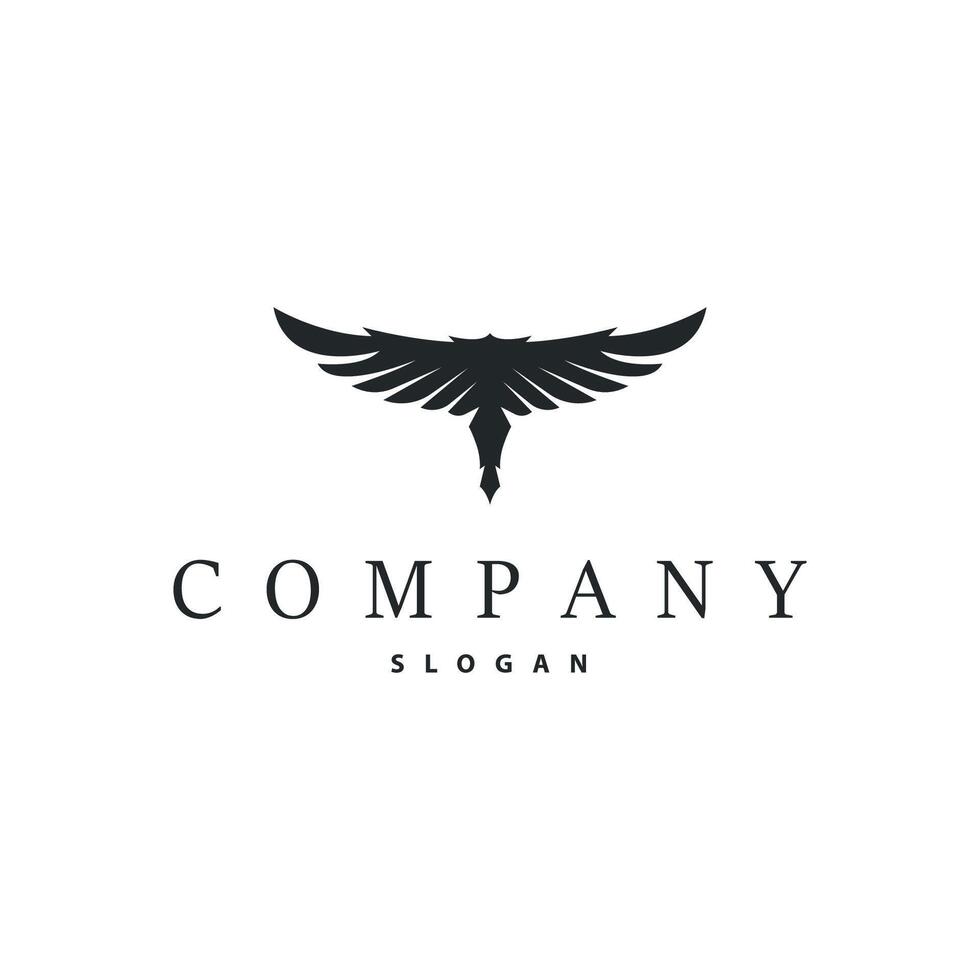 silhouette animal wing logo design concept vector