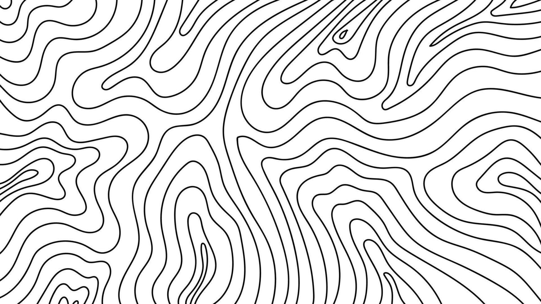 Black and white contour line art on clean backgrounds. Inspired by topographic maps, perfect for textures, modern backgrounds, and abstract design elements. vector