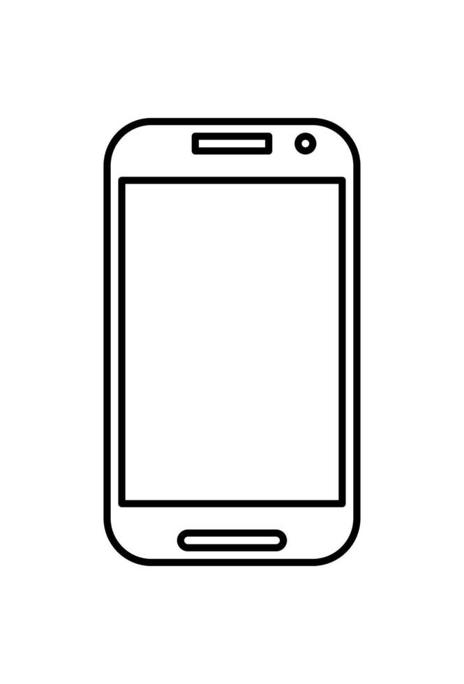 simple line art mobile phone icon for design vector