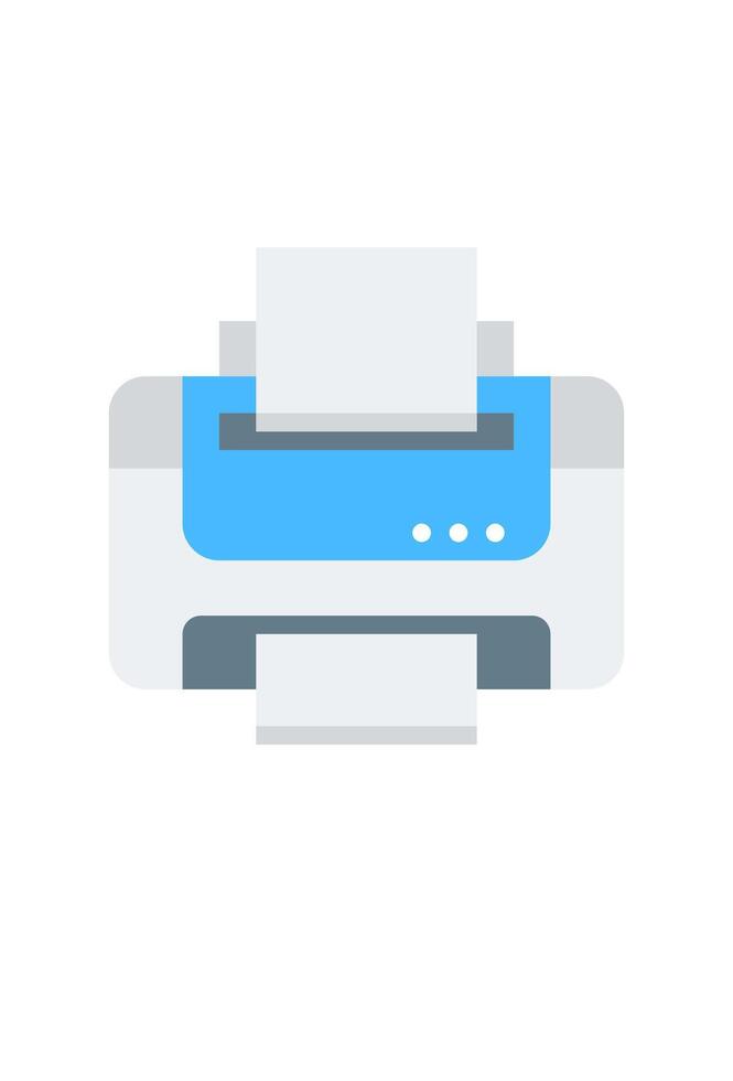 A printer on a white background with a blue and white design vector