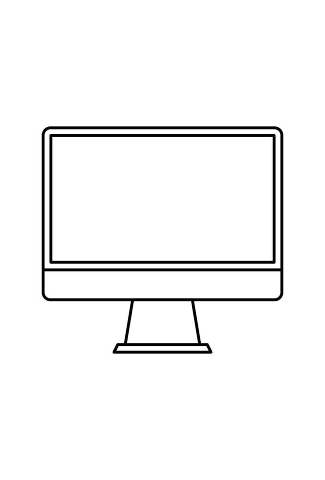 Computer monitor icon line drawing illustration vector