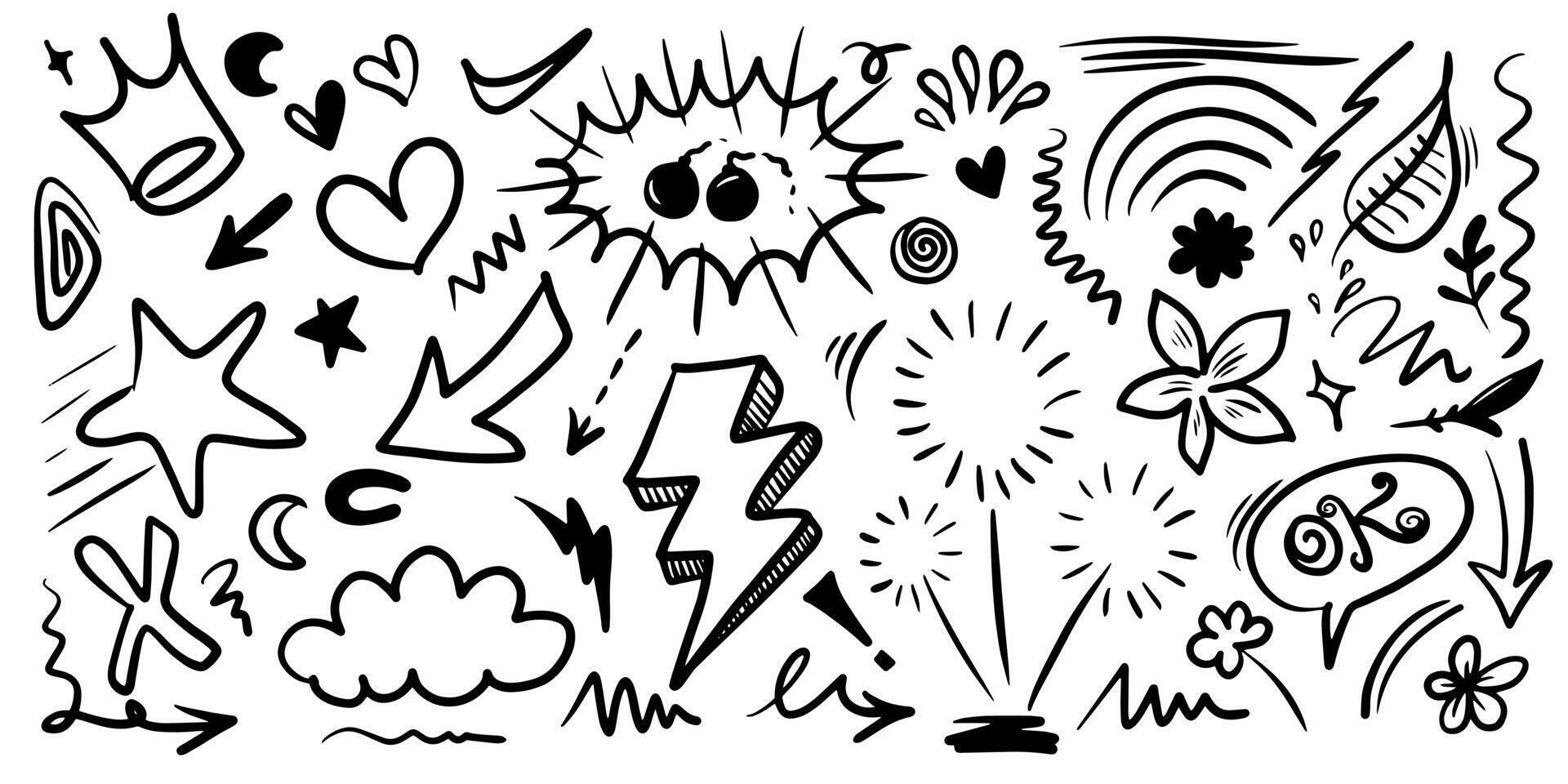 handdrawn doodle design element for concept design vector