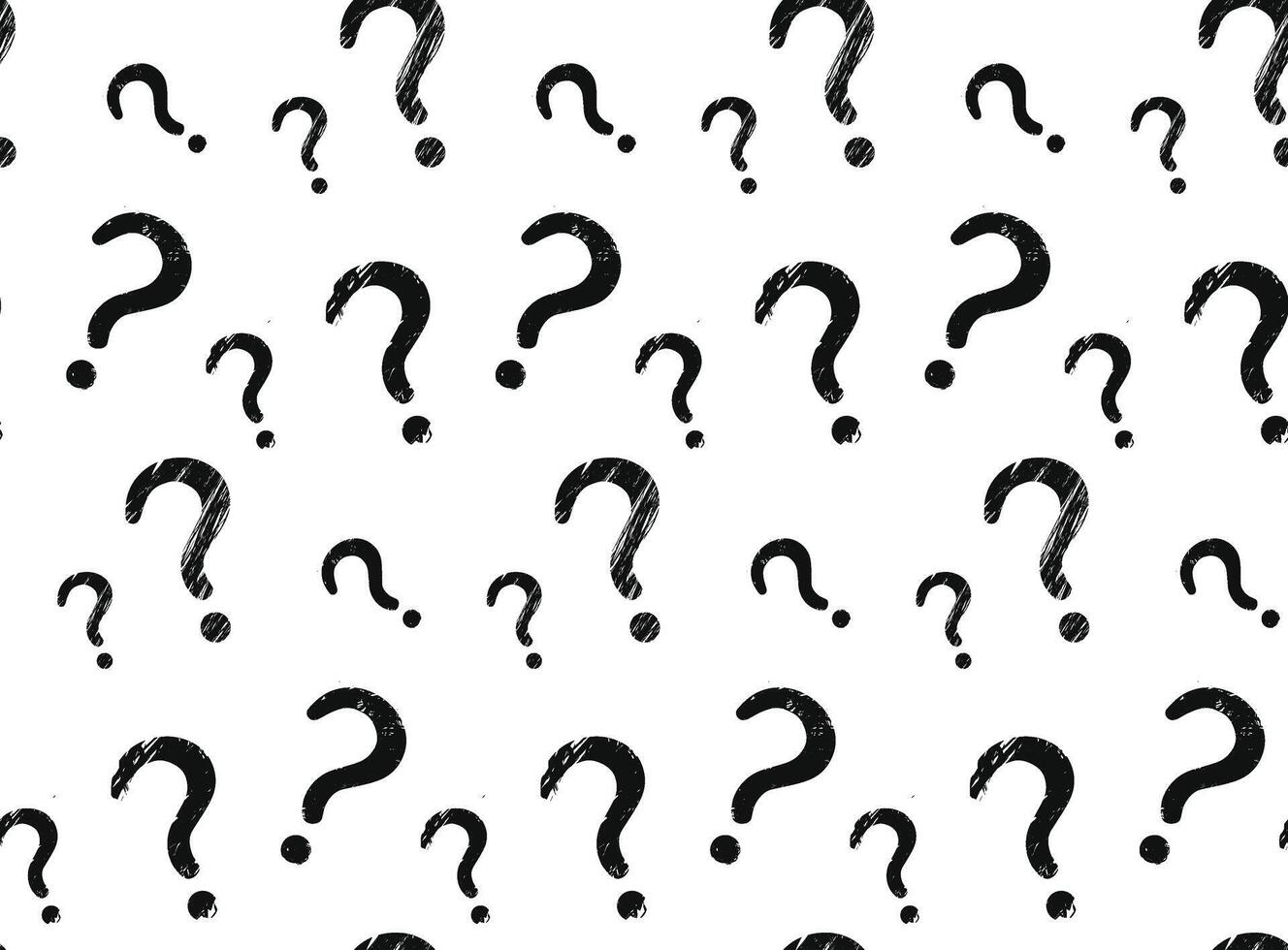 Black and White Question Mark Pattern Illustration on Isolated Background vector