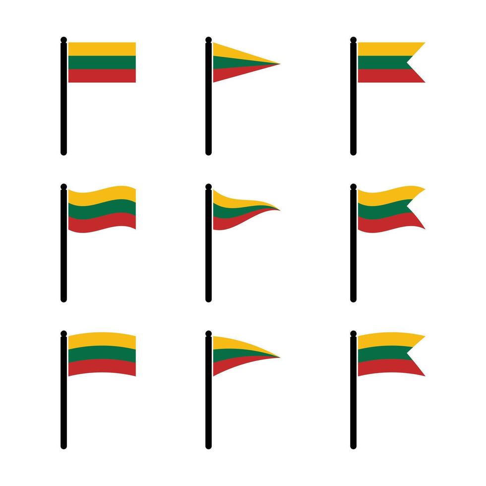 Lithuania Flag Icon Set Illustration vector