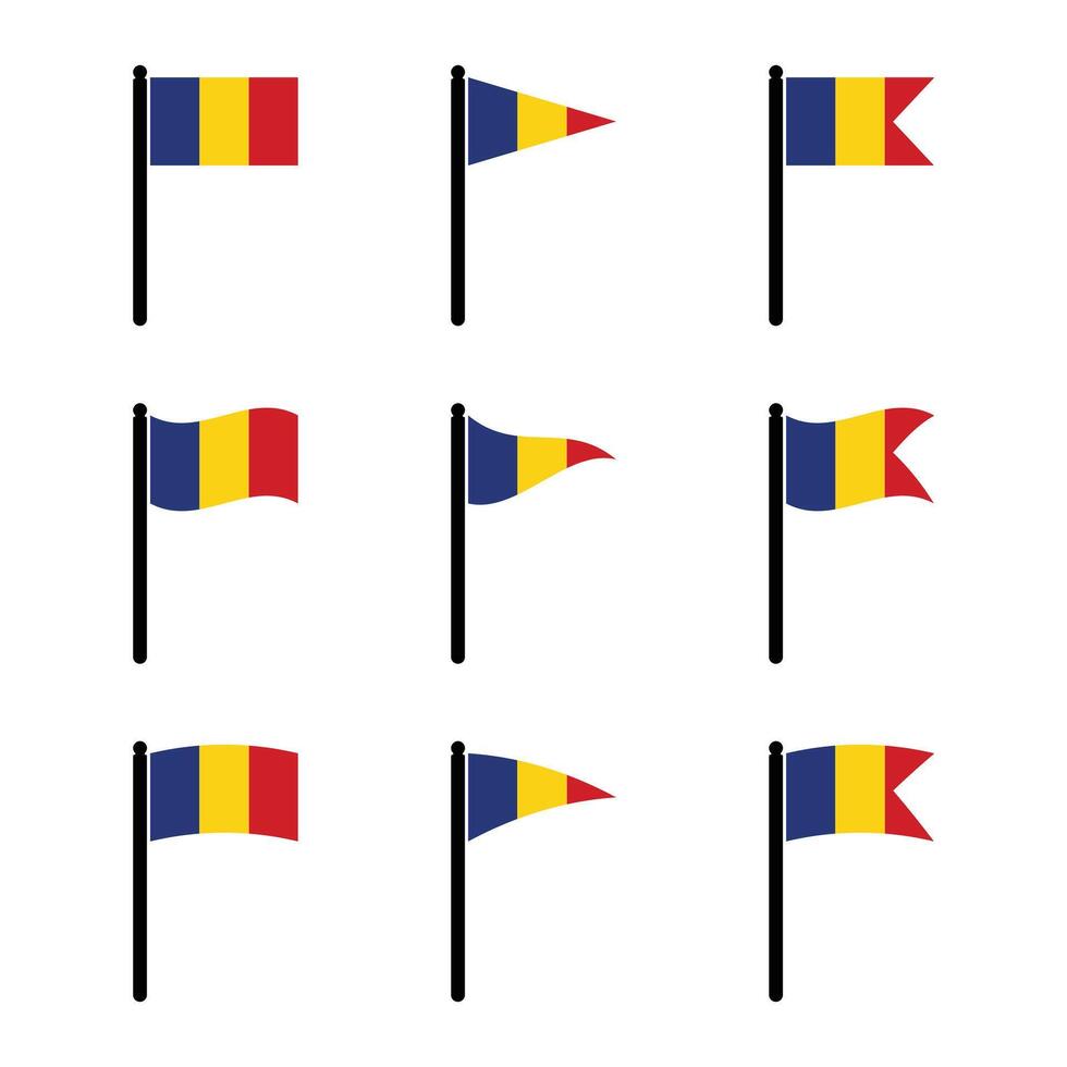 Chad Flag Icon Set Isolated Background Illustration vector