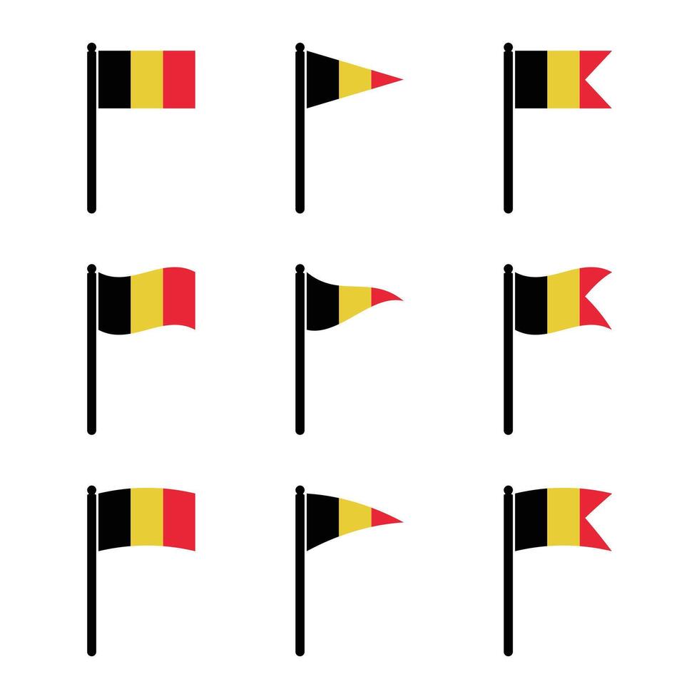Set of Belgium Flag Icons Isolated on Background vector
