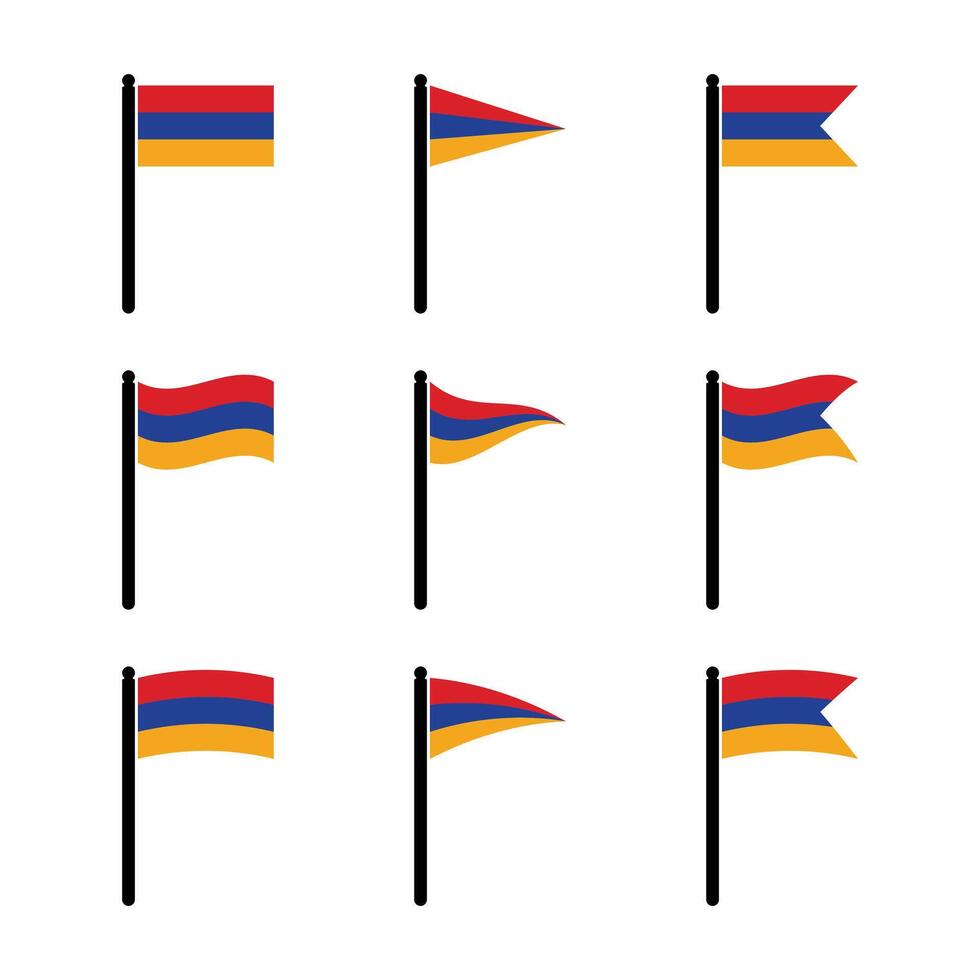 Armenia Flag Icon Set Illustration vector