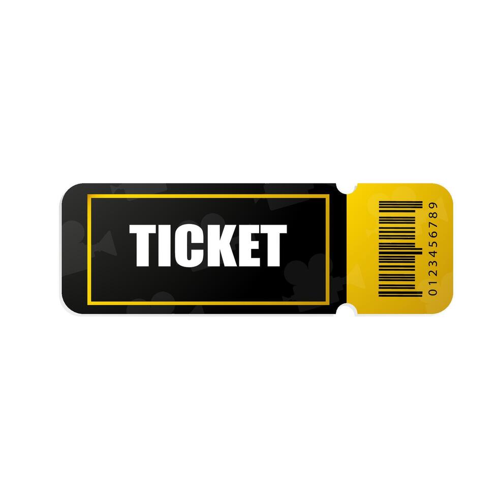 Vintage ticket template. Just add your own text. On dark background with yellow accents. For excursion routes, retro parties and clubs and other projects. vector
