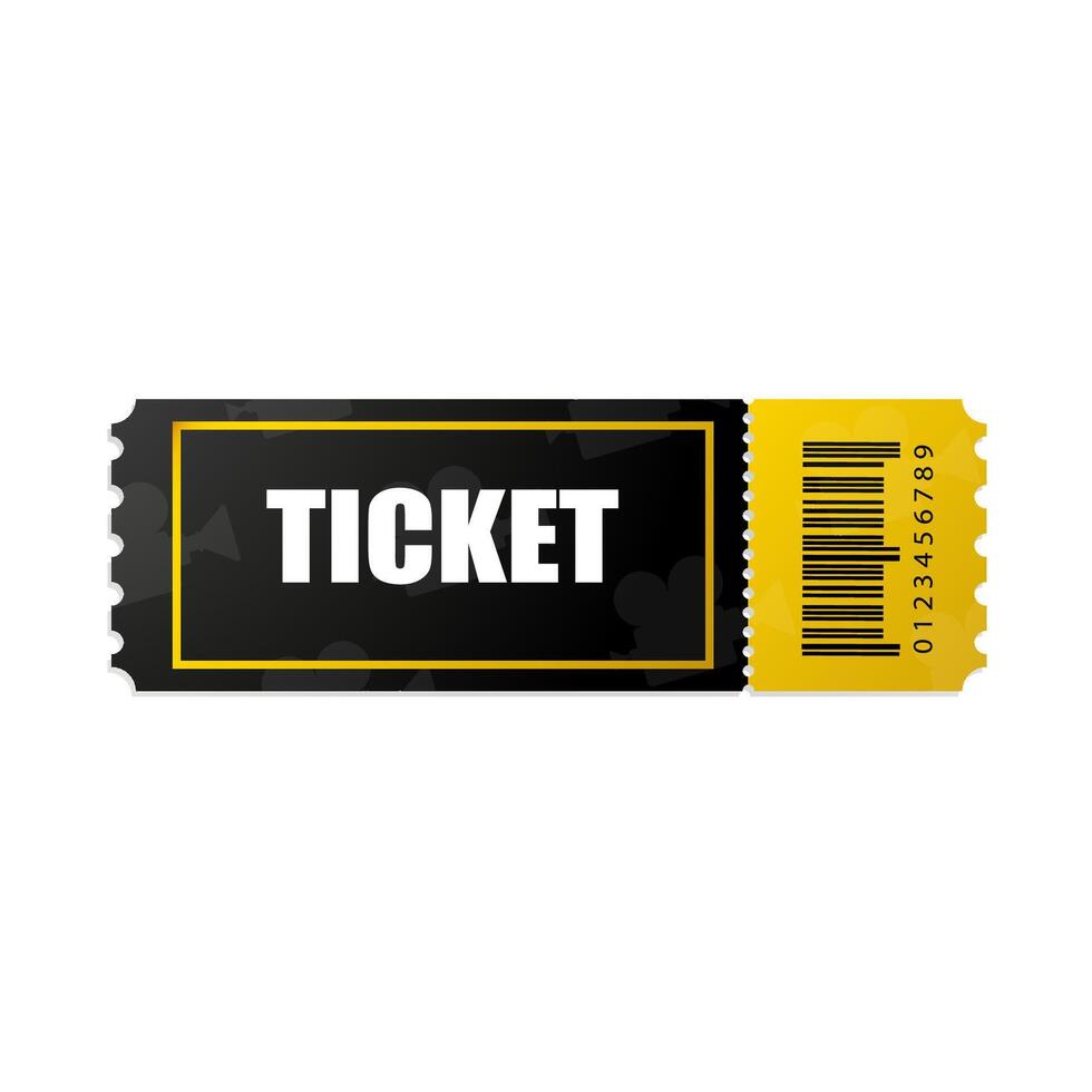 Vintage ticket template. On dark background with yellow accents. For excursion routes, retro parties and clubs and other projects. Just add your own text. vector