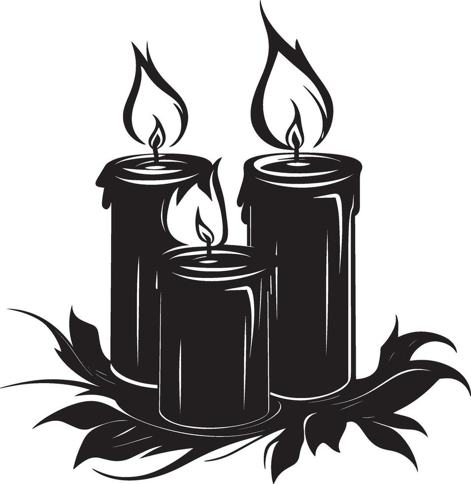 Candles clean simple silhouette black vector
