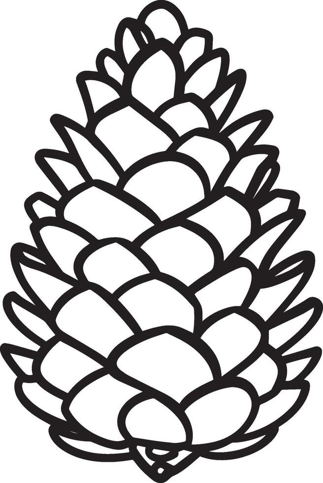 Pine cone clean simple icon outline black vector