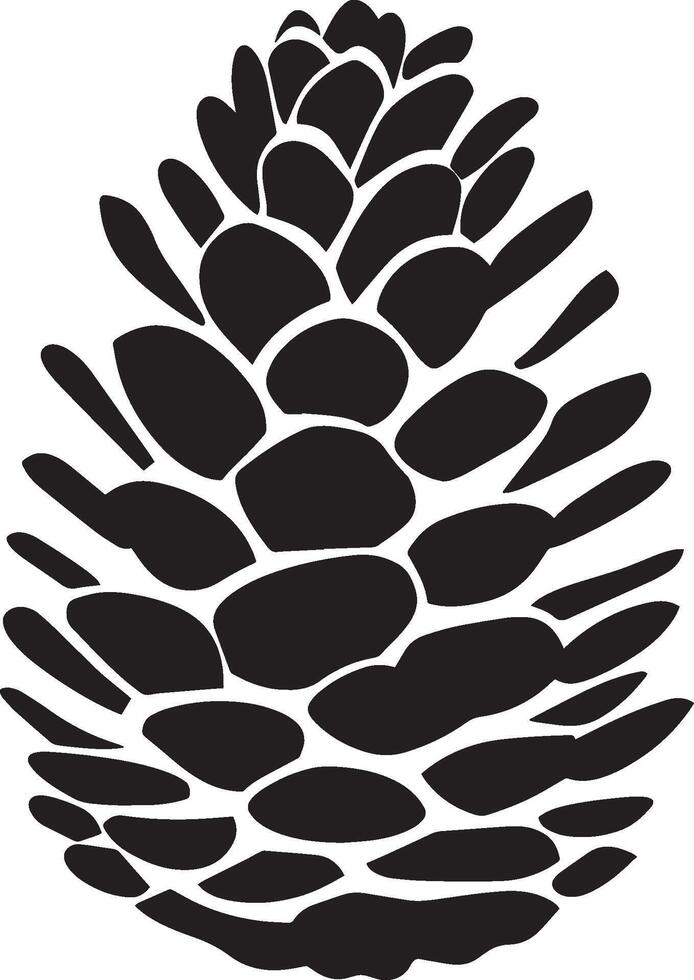 Pine cone clean simple icon silhouette black vector