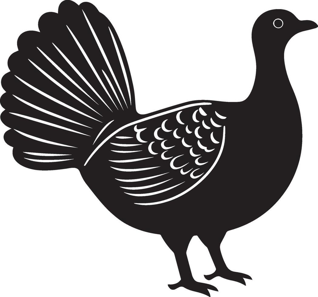 Turkey clean simple icon silhouette black vector