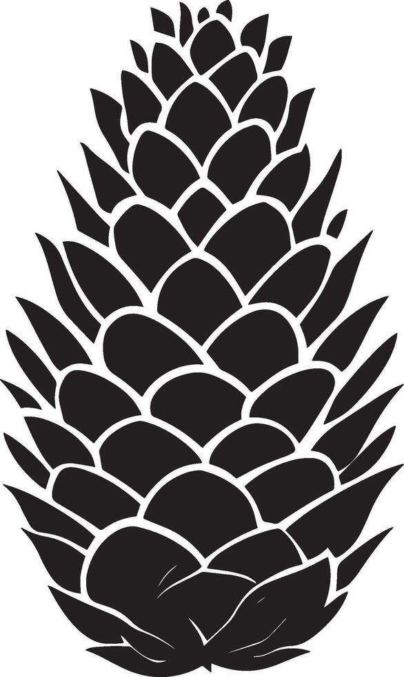 a black and white pine cone vector