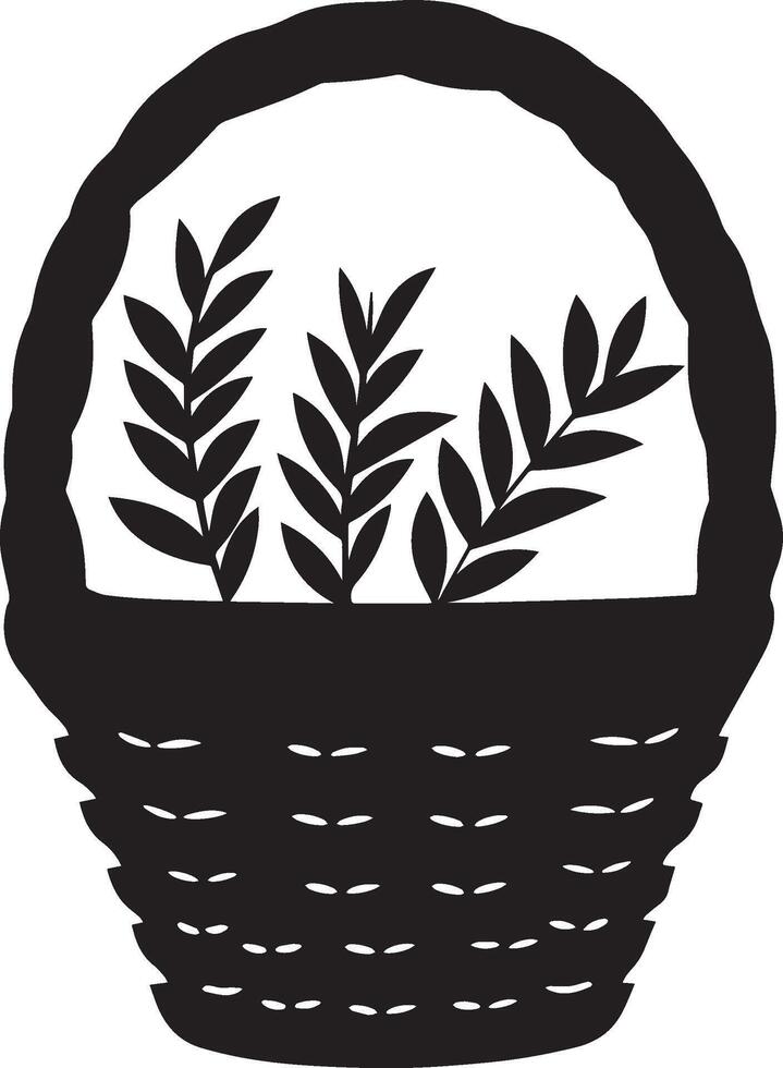 Basket with 3 wheat icon vector