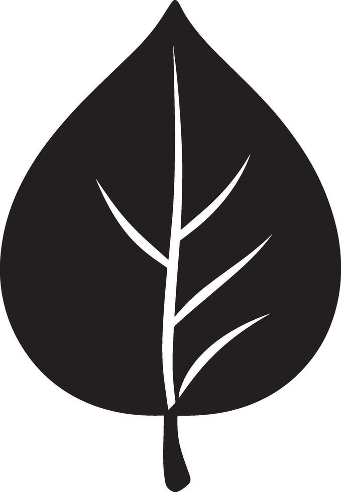 a black and white leaf icon vector