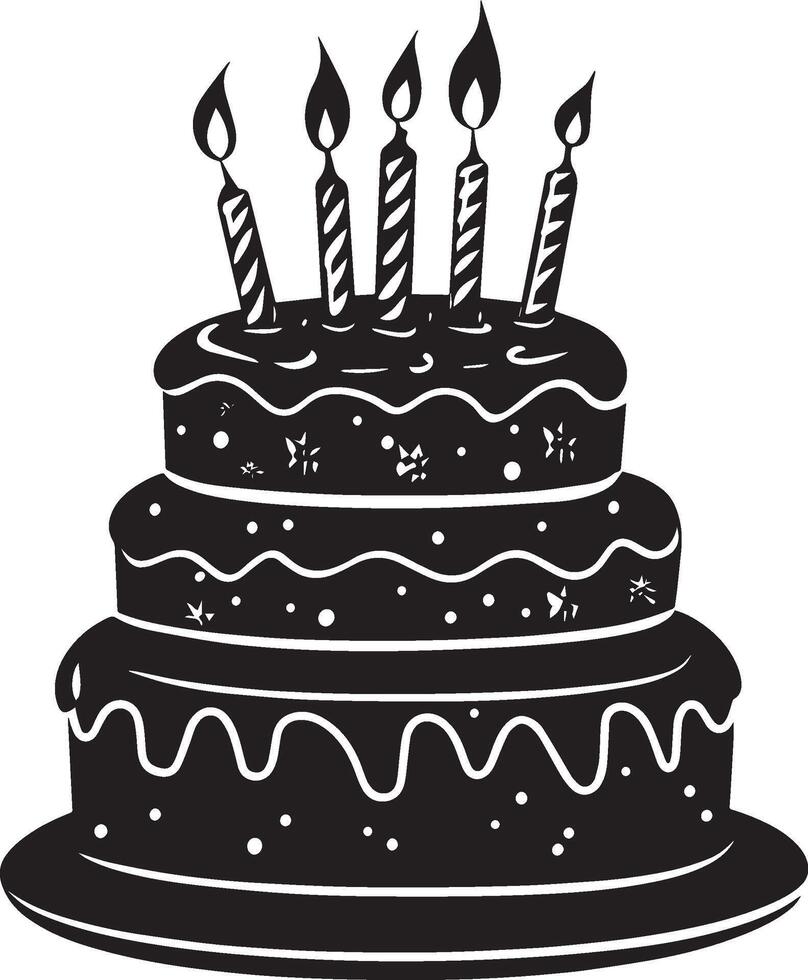 Birthday cake simple icon black vector