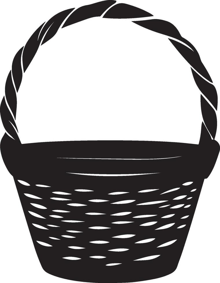 a black and white illustration of a basket vector
