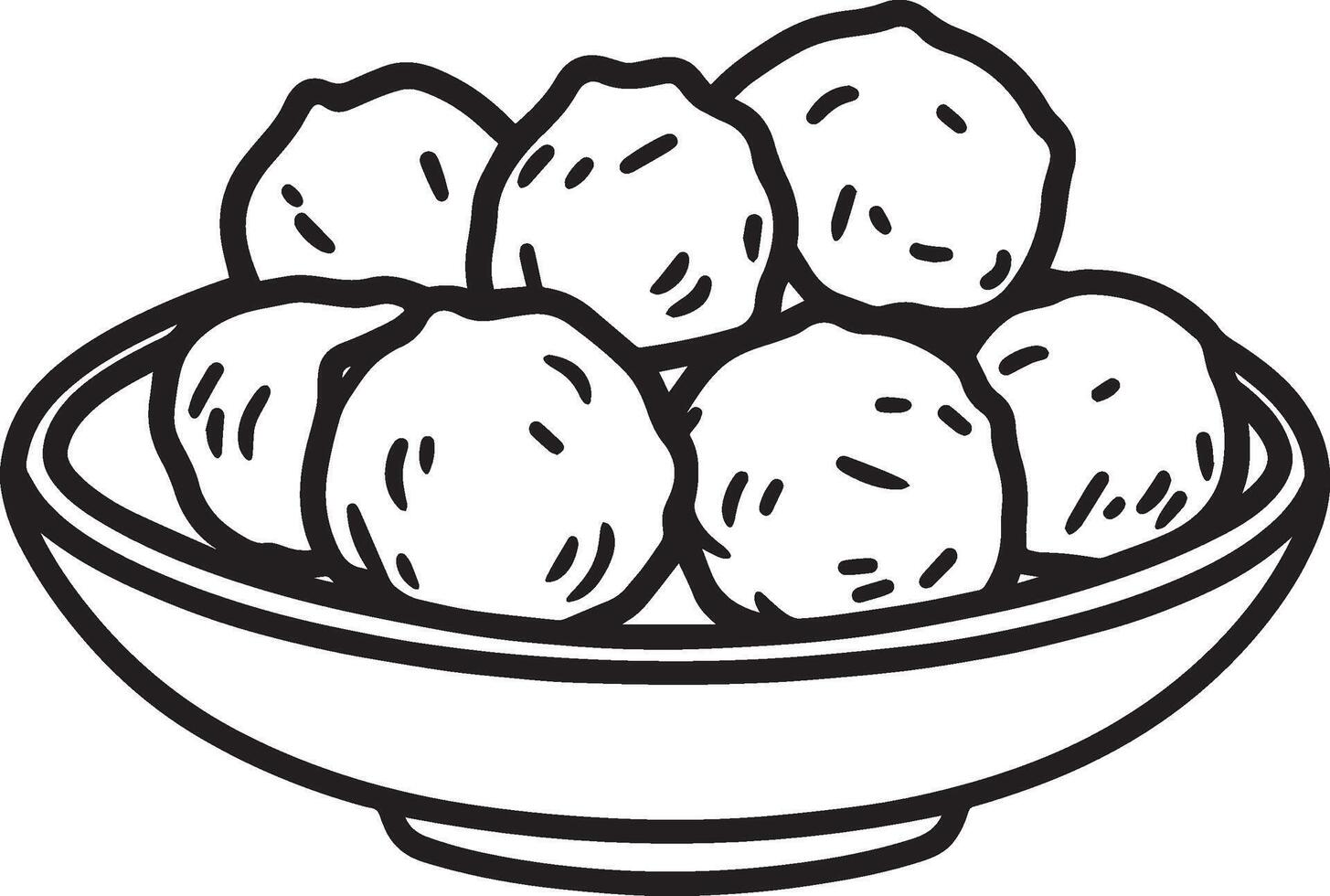 Falafel balls linear icon vector