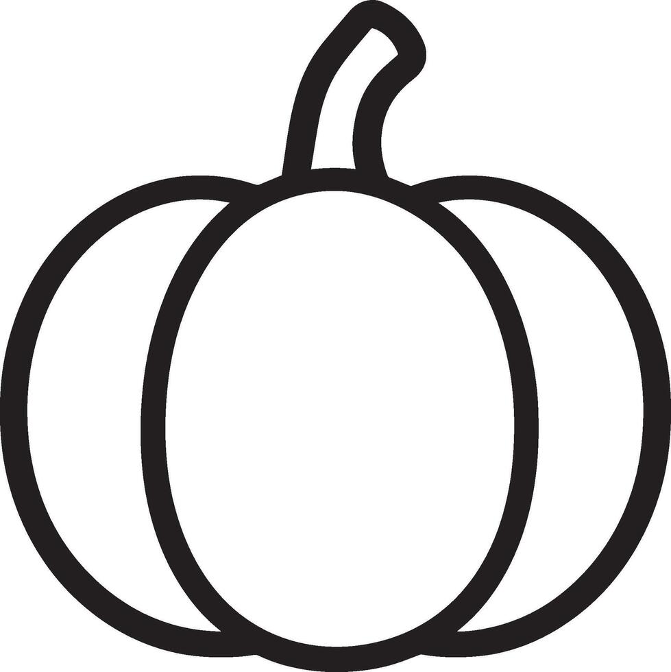Pumpkin clean simple icon outline black vector