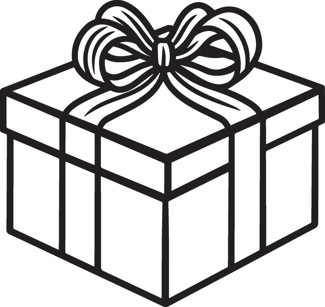 Linear wrapped gift box icon vector