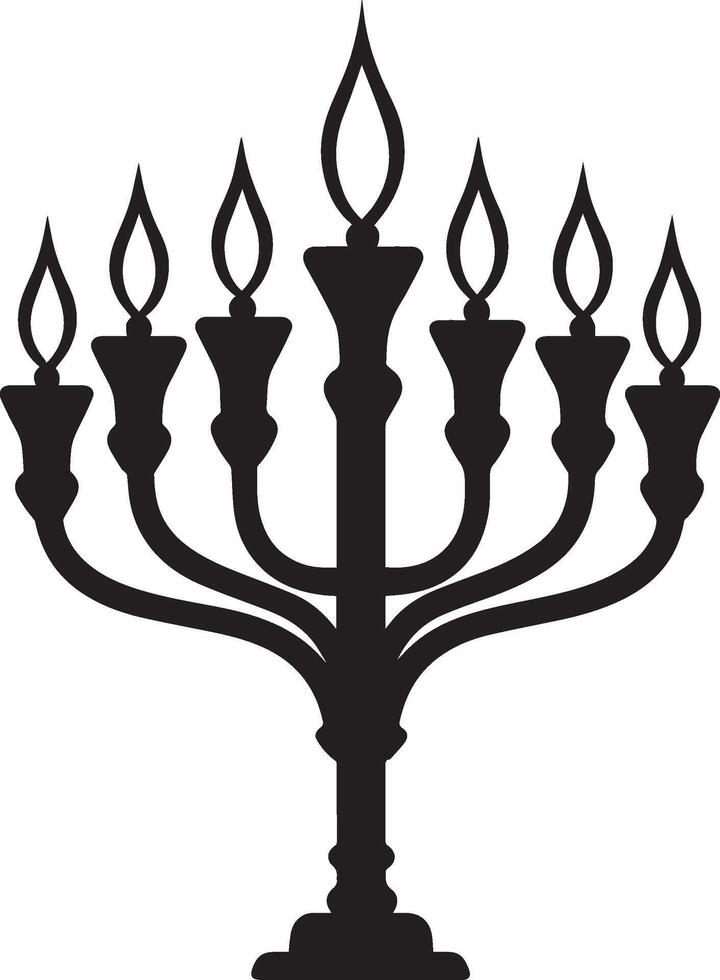 a black and white illustration of a menorah vector
