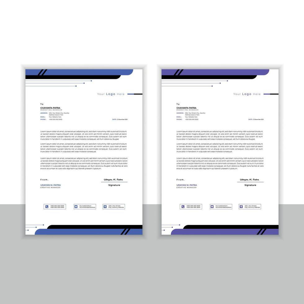 Design of a business letterhead temple vector