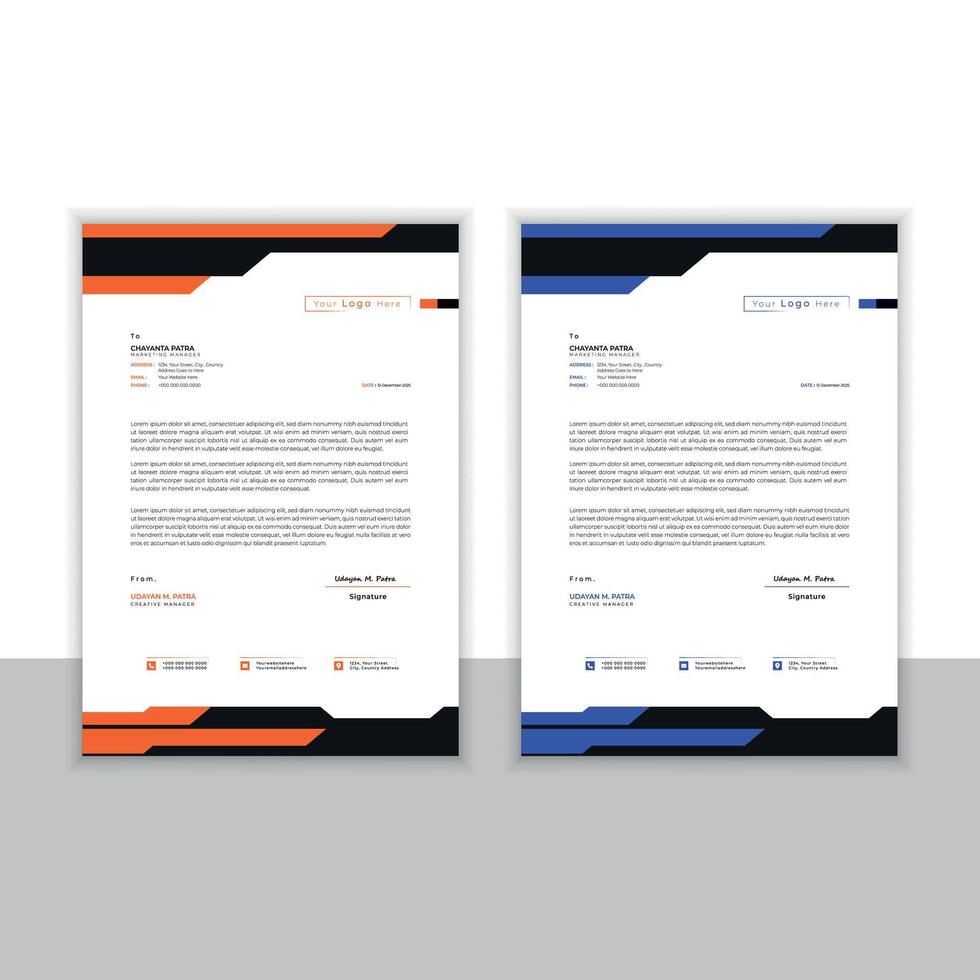 Professional letterhead temple design vector