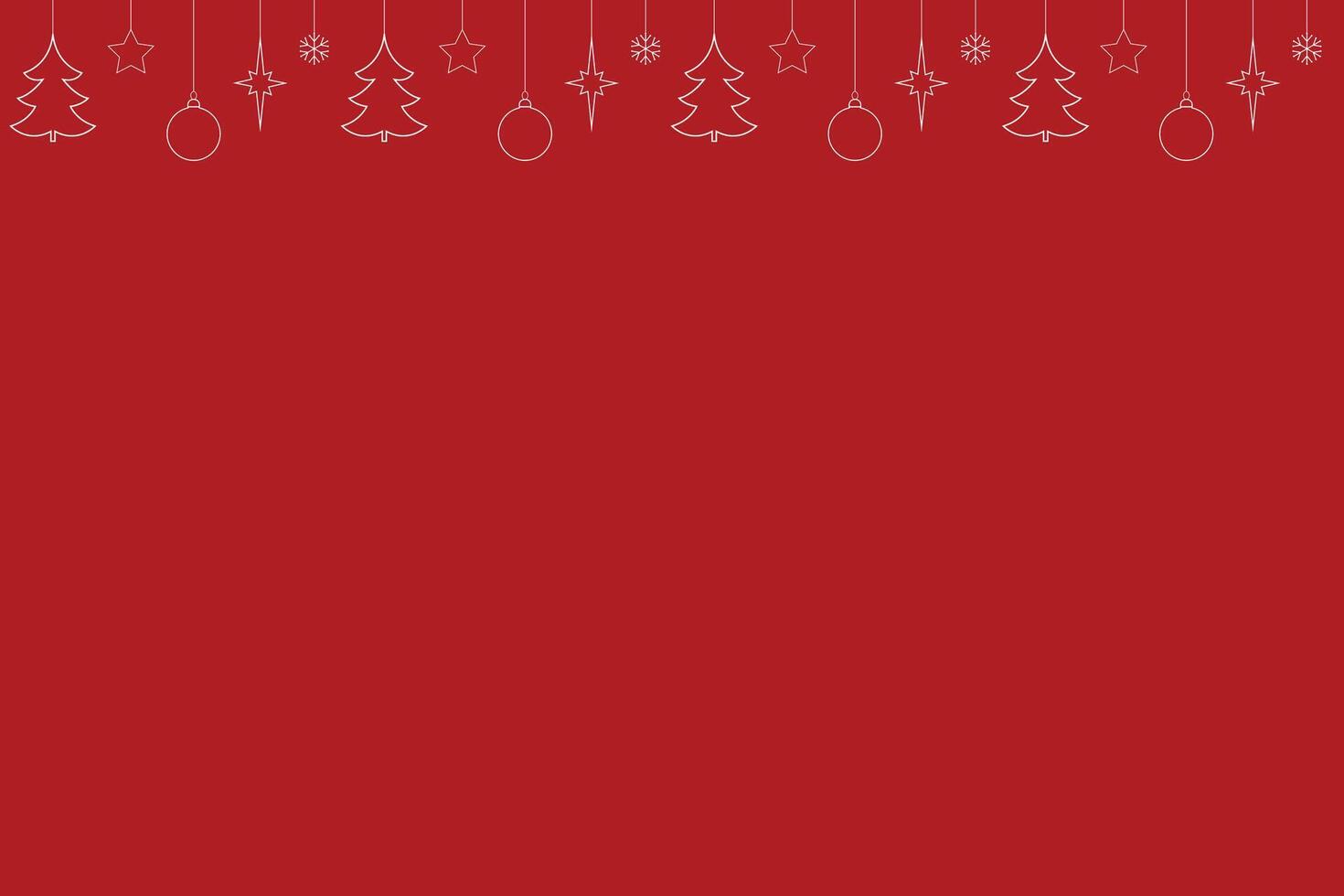 Red festive horizontal background with Christmas elements vector