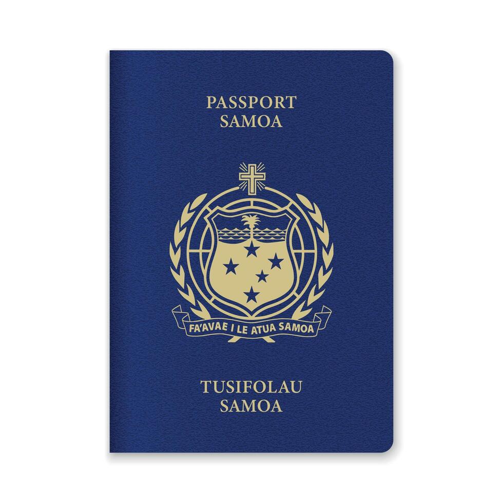 Samoa Passport Cover with Gold Emblem and Text vector