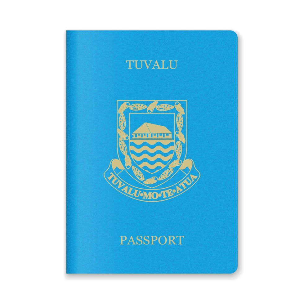Tuvalu Passport Cover with Gold Emblem and Text vector