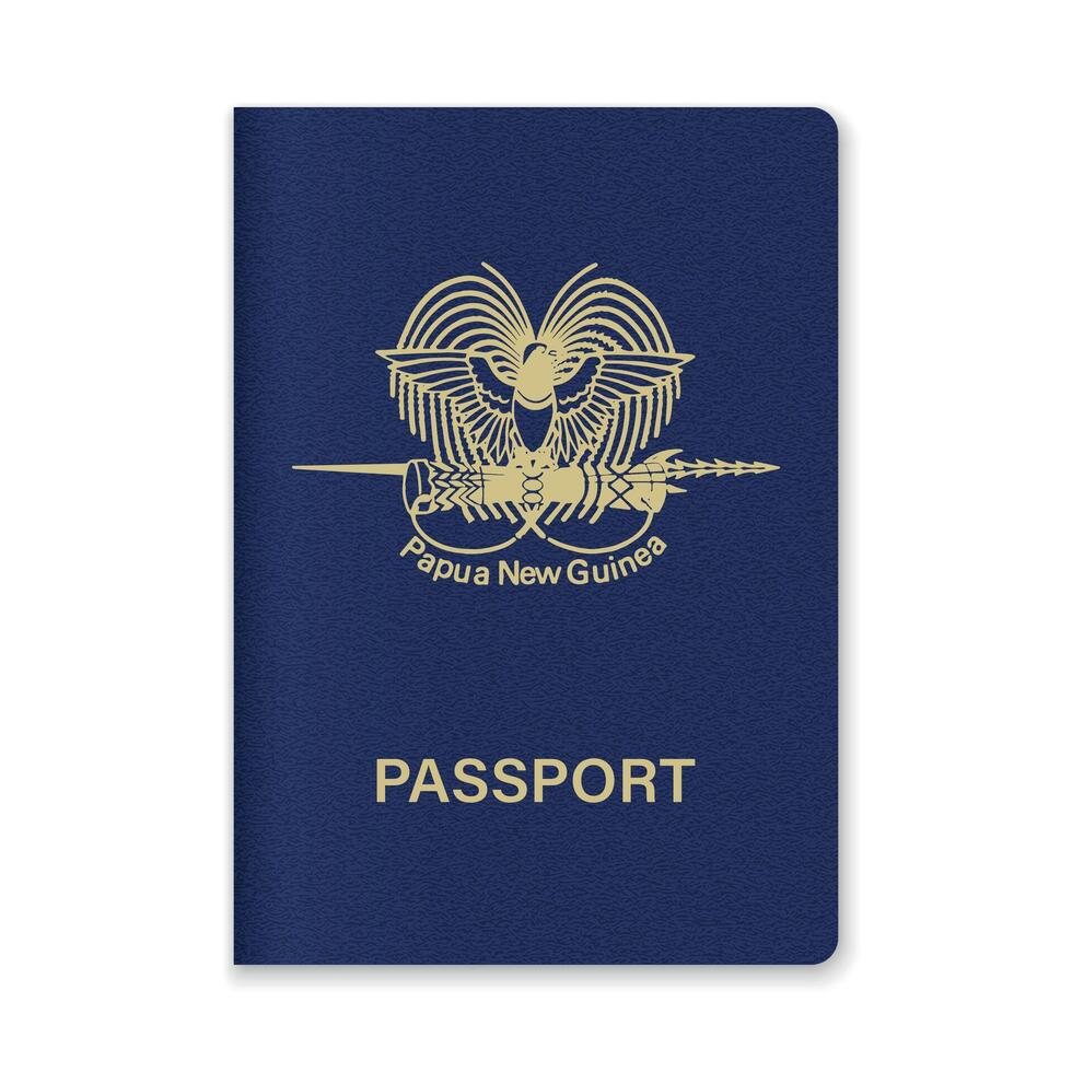 Papua New Guinea Passport Cover with Gold Emblem and Text vector