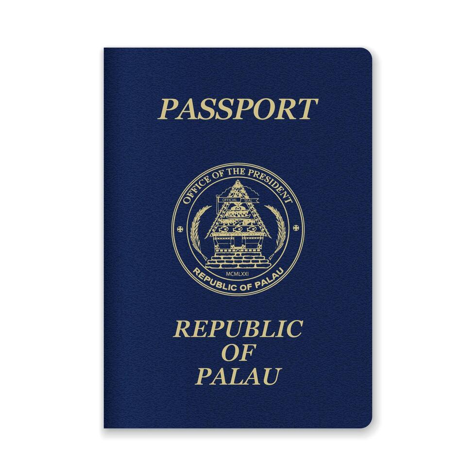 Palau Passport Cover with Gold Emblem and Text vector
