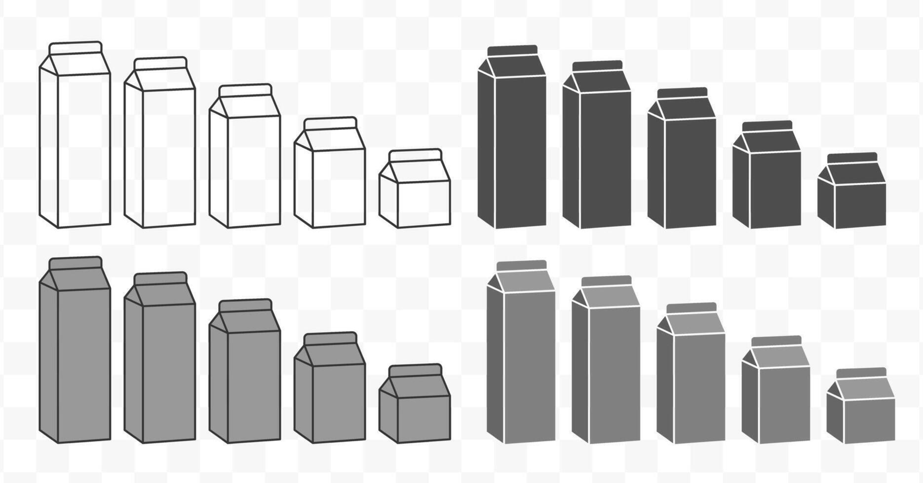 Carton packaging icon symbol. Packaging for liquid, Kefir, milk, juice. Nutrition Package empty Logo, sign. package illustration image. Isolated on white background. vector